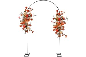 Queension Arch Backdrop Stand 7.2FT, Metal Wedding Arch Stand with Base for Ceremony, Balloon Arched Backdrop Frame with Screws for Birthday Party Baby Shower Celebration Decorations, Black