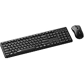 Rapoo X2100 Quiet Wireless Keyboard and Mouse Combo, 2.4GHz USB Receiver, 12 Multimedia Keys, Spill-Proof, Full-Sized, Compatible with PC, Laptop, Black