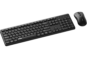RAPOO X2100 Quiet Wireless Keyboard and Mouse Combo, 2.4GHz Wireless USB Receiver, 12 Multimedia Keys, Spill-Proof, Full-Size