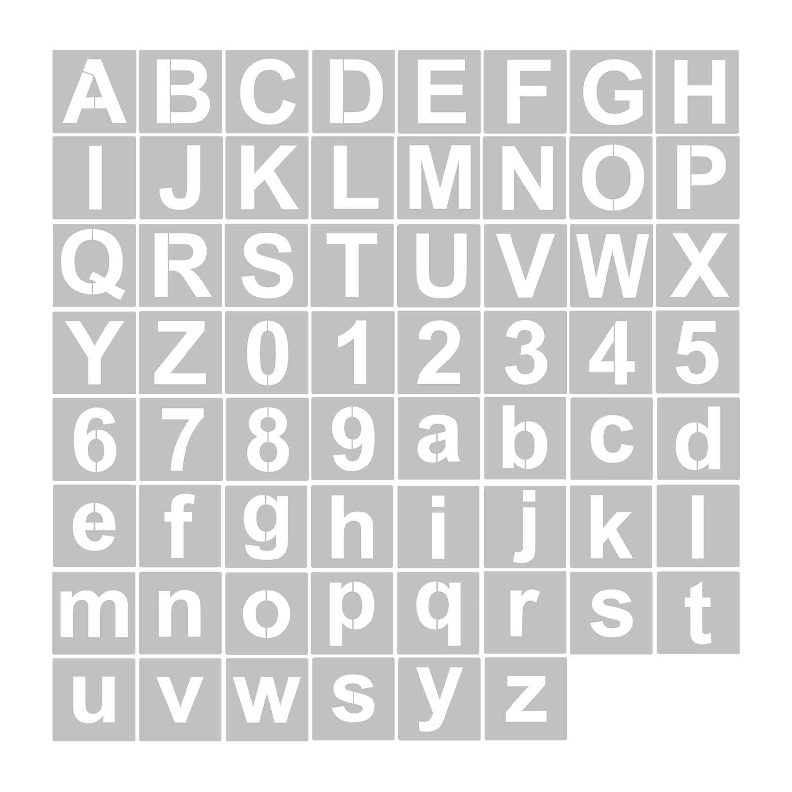 62 Letters Reusable Plastic Stencils Wooden Letters and Numbers Stencils for Wall Art Painting Craft DIY Writing