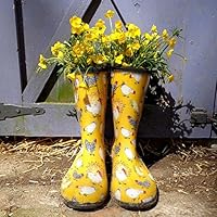 yellow chicken rain boots