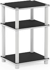 Furinno Just 3-Tier Side Table White Espresso Bedside End Table view 8