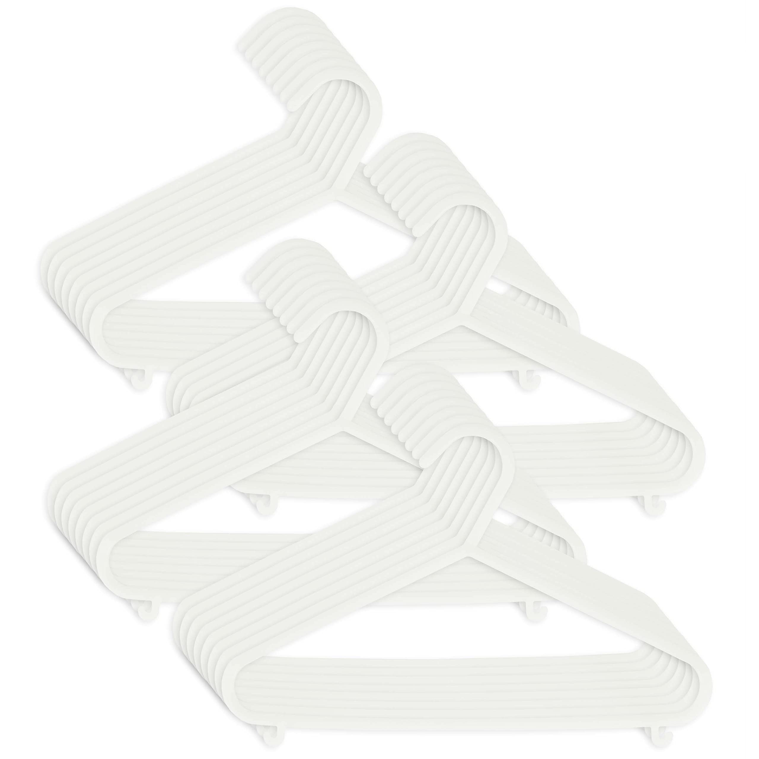 Bieco Children's Clothes Hangers 32 Pcs White | Length Approx. 30 cm | Baby Clothes Hangers | Plastic for Kids & Baby | Wardrobe Organiser |