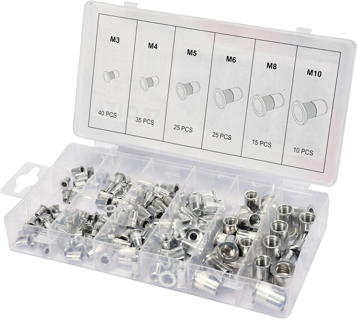 Rivet Nuts Aluminium Set M3-M10 150 Pieces