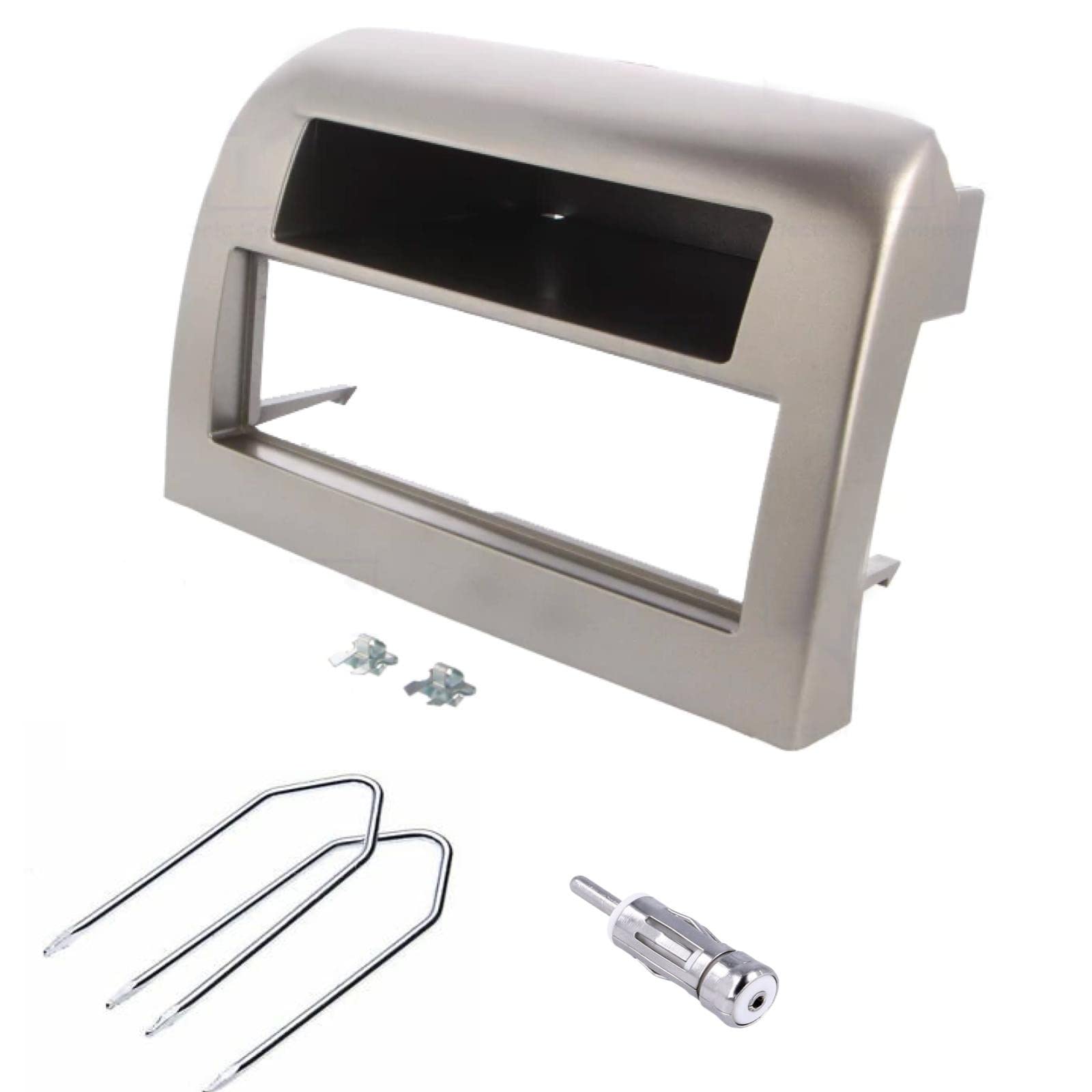 1 DIN Car stereo facia radio adapte for Lancia Y Ypsilon 2006-2011 silver grey