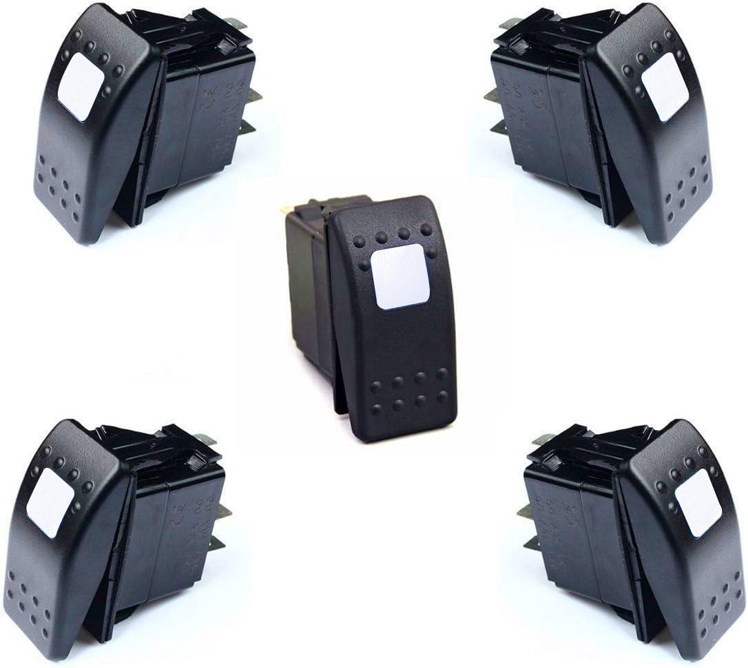 MKING 12v 20 Amp Waterproof LED On/Off Boat Marine Rocker Switch with Light (5 x Blue/Color/Red/Green/Orange/White LED) (3/5 Pin) : Sports & Outdoors