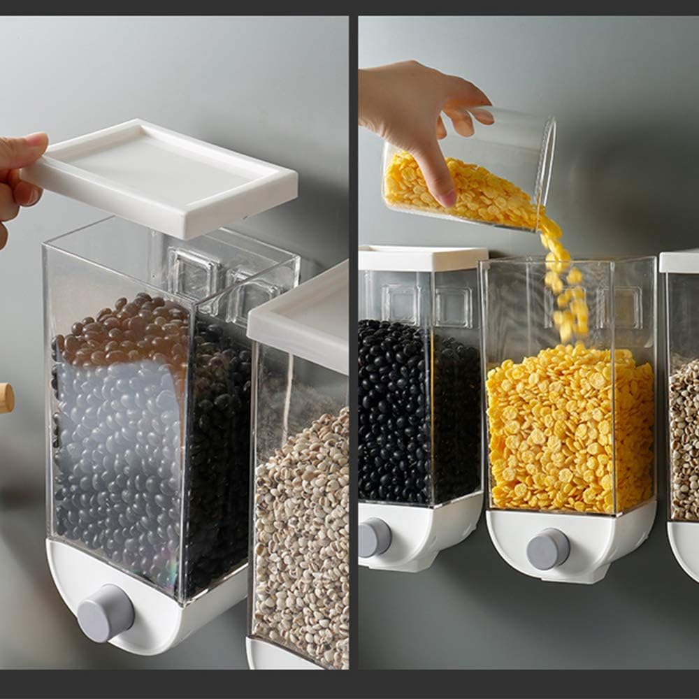 Wall Mounted Dry Food Dispenser Kitchen Food Storage for Beans Tea, Snack Grain Canister Cereal Dispenser Not for Oatmeal (1500ML): Kitchen & Dining