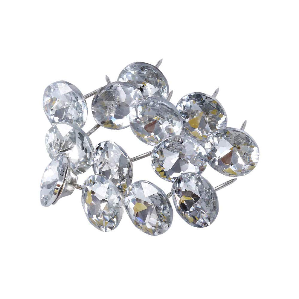 POFET 20pcs 25mm Sew Buttons Diamond Crystal Upholstery Nails Tacks Sofa Wall Decor 20Pcs
