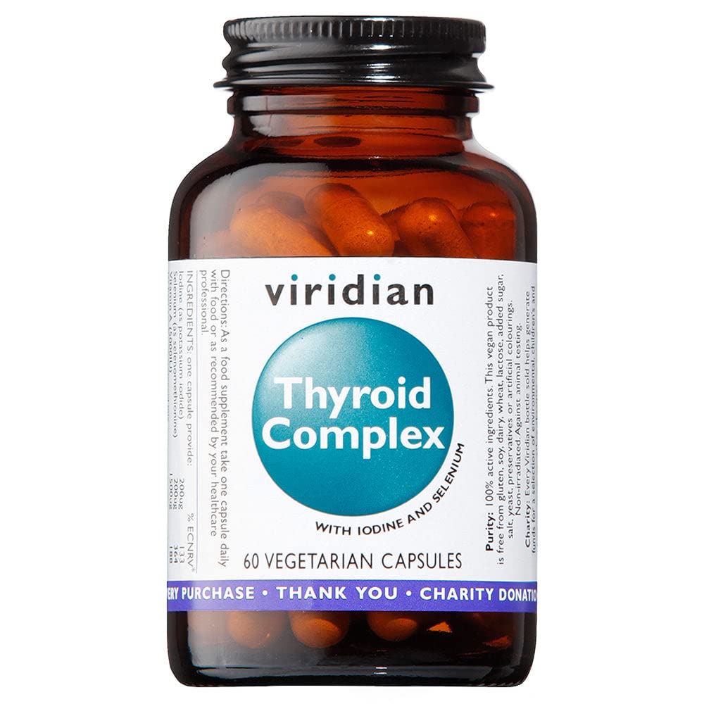 Viridian - Thyroid Complex - 60 Caps | Iodine & Selenium with Zinc, Vitamin A, Iron & B Vitamins | Normal Thyroid Function, Reduction of Tiredness & Fatigue | Nutritionist Formulated