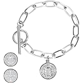 925 Sterling Silver Saint Benedict Bracelet For Men And Women - Rosario De San Benito For Men And Women, Catholic Religion St. Benedict Bracelet, Pulseras De San Benito, Gift For Women And Men