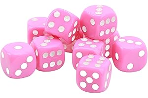 aqxreight 30PCS Dice Set 16MM Plastic 6 Sided Round Corners Dice Cubes for Table Games Board Games Yellow Rough or or Safe Ro
