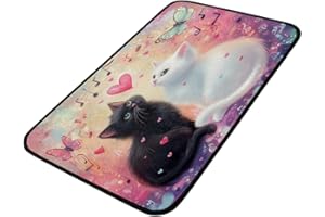 Klaizin Cute Cat Animal Pattern Kitchen Mat for Floor, Anti-Fatigue Kitchen Rugs Non-Slip Memory Foam, Standing Rug for Laund