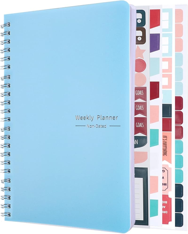 Thboxes Weekly Planner Notebook A5 Spiral Undated 52 Week Goals Habit Tracker