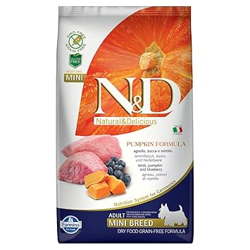 Farmina N&D Grain Free Pumpkin Lamb and Blueberry Adult Food, 2.5 kg (Mini)