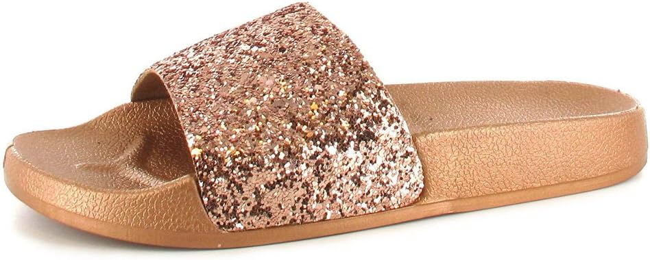 Ella Jasmine Rose Silver Navy Black Glitter Sequin Sliders Mules - Ell-jas-mxd - UK3/EU36, Rose