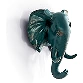 HERNGEE Elephant Head Single Wall Hook/Hanger Animal Shaped Coat Hat Hook Heavy Duty, Rustic Decorative Gift, Rustic Bronze Color