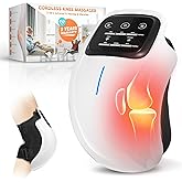 Cordless Knee Massager with LED Screen, Infrared Heat and Vibration Knee Pain Relief for Swelling Stiff Joints, Stretched Ligament and Muscles Injuries, Portable Knee Massage for Family and Friends