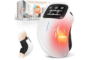 REDLOOK Cordless Knee Massager with LED Screen, Infrared Heat and Vibration Knee Pain Relief for Swelling Stiff Joints, Stretched Ligament and Muscles Injuries, Portable Knee Massage for Family and Friends
