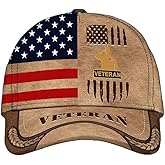 Veteran Hats for Men Patriotic Baseball Cap Proudly Serve Military Hat for Men Gift for Veteran US Veteran Hat Vets Caps Beige
