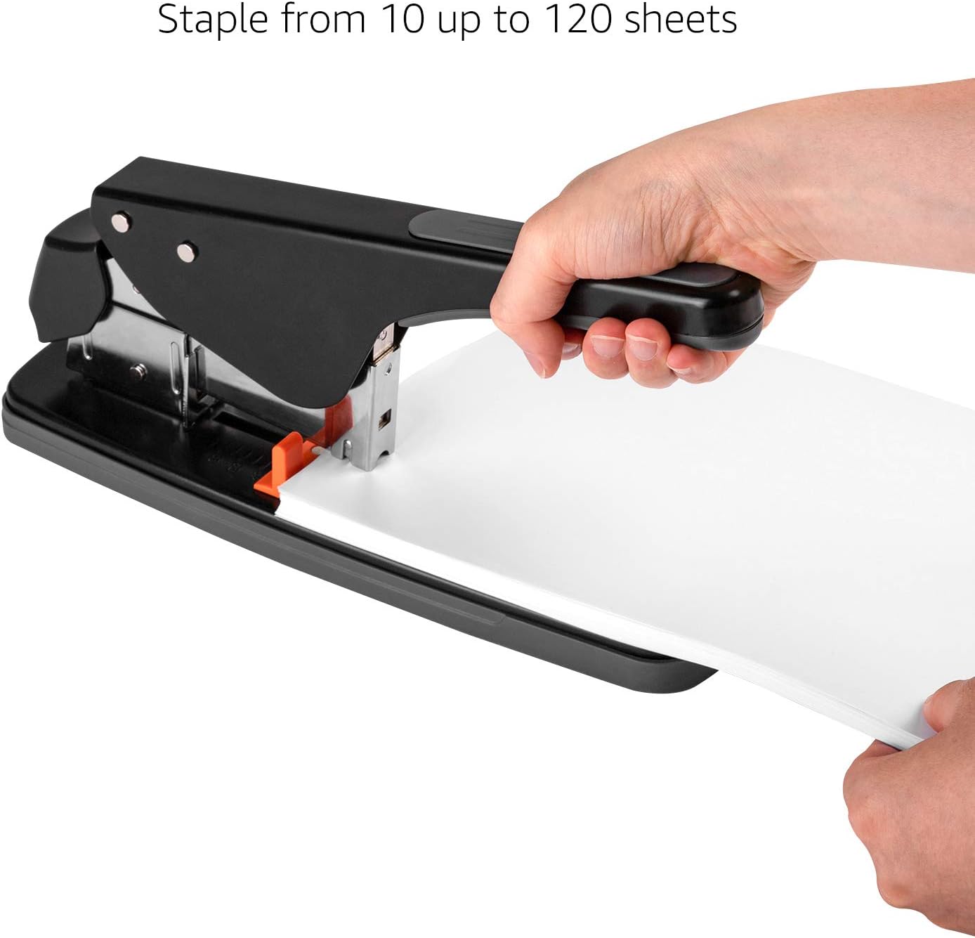 Amazon Basics Effortless Heavy-Duty Stapler, 130 Sheets, Black - Image 4