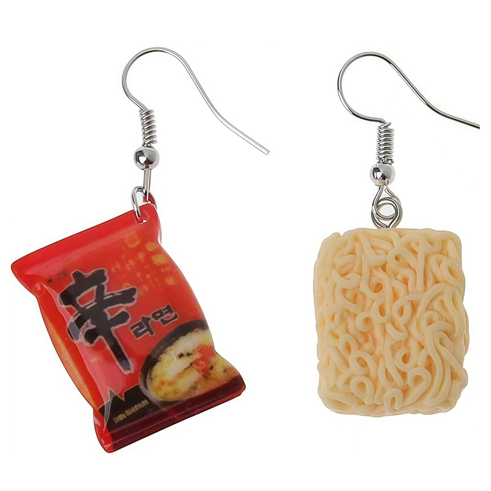 Photo 1 of Funny Instant Noodle Chili Simulation Food Drop Earrings Women Fashion Jewelry Hook Earrings Artist Painter Jewelry Durable