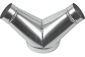 REPA MARKET 8" inch to 4" inch Branches Y-Shape Ducting Splitter - 45 Degree Galvanized Steel 3-Way Dust Collection Fitting - Branches for Exhaust Fan - Ducting Adapter - Duct Hose Connector