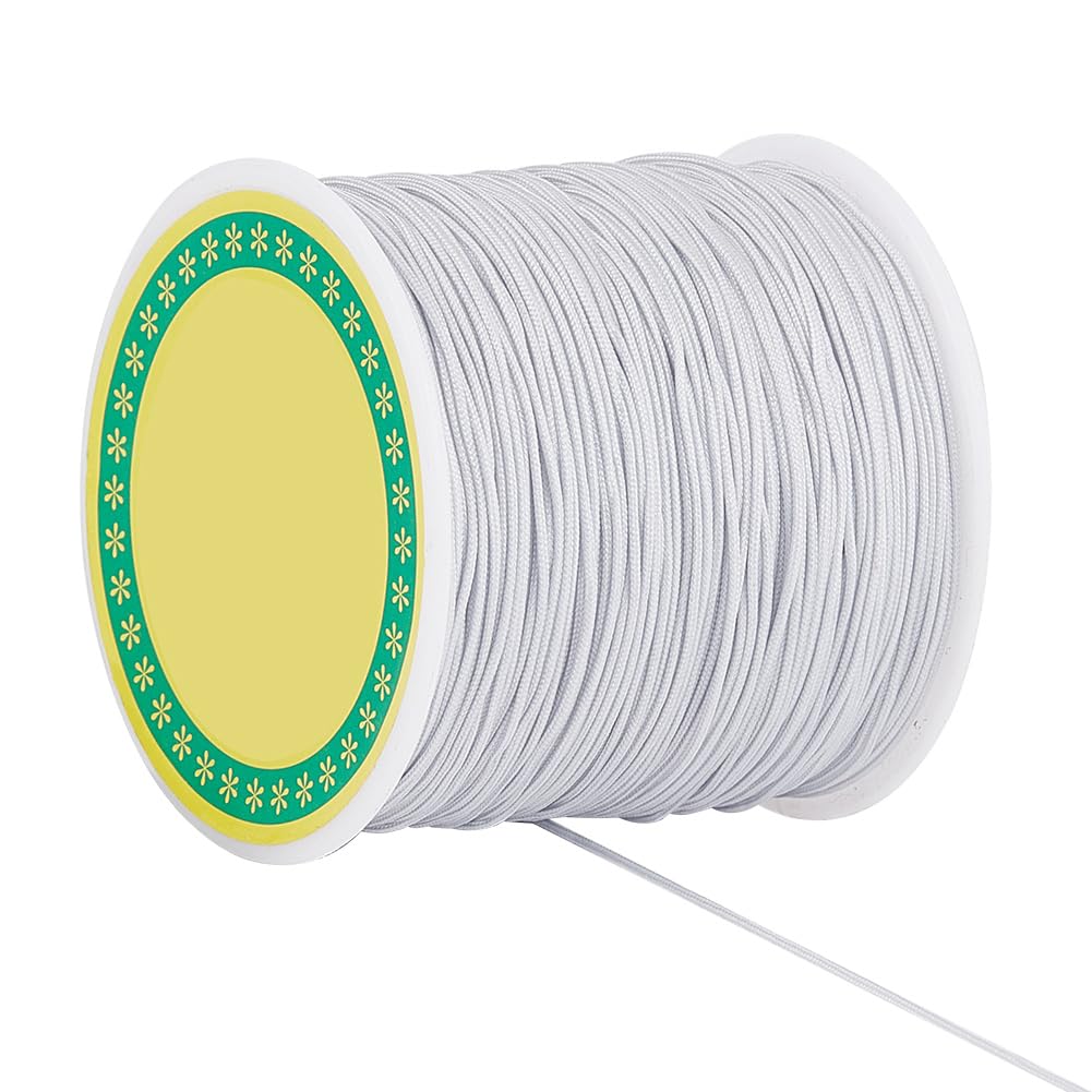 UNICRAFTALE About 100m/roll 0.8mm Nylon Thread Cord Chinese Knotting Cord Silver Thread Beading Thread Bead Cord for DIY Jewelry Bracelets Craft Making