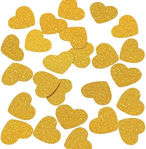 Glitter Table Heart Shaped Confetti,OWEV 200PCS Glitter Heart Dots Paper Table Decor for Wedding Party,Birthday and Bridal Shower (L)
