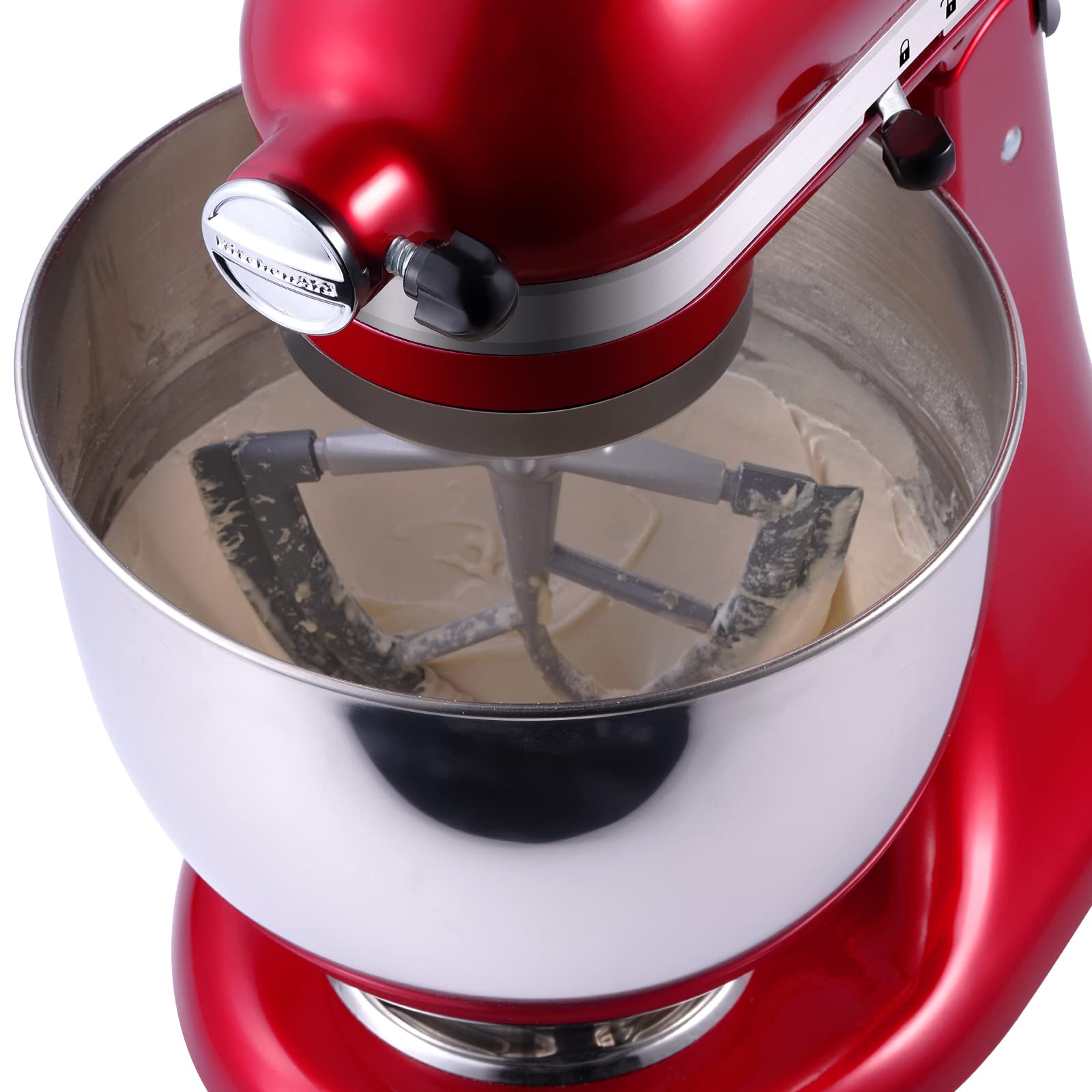 Flex Edge Beater Mixer Attachments for Kitchenaid Tilt-Head Stand Mixers, Mixer Accessory 4.5-5 Quart Beater Scraper Paddle with Both-Sides Flexible Silicone Edges (Grey)