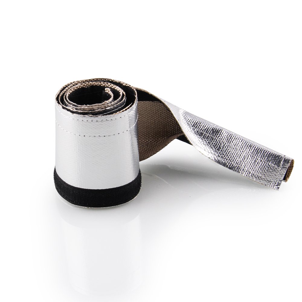 Sporacingrts Metallic Heat Shield Thermal Sleeve Insulated Wire Hose Cover L:910MM W:85MM
