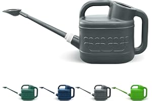 Qilebi 2 Gallon Polypropylene Watering Can for Outdoor Plants, Large Capacity, Grey