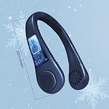 Jsdoin Portable Neck Fan USB Rechargeable 5 Speed Bladeless Blue view 2