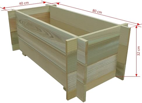 Festnight Jardinera de Madera para Cultivar Impregnada 80 x 40 x ...
