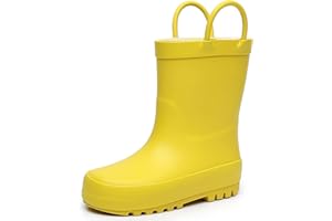 RAINANGEL Toddler Rain Boots with Easy-On Handles, Waterproof Rubber Kids Rain Boots for Girls and Boys, in Fun Printed & Colors Unisex-Child Outdoor Rain Boots