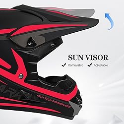 TTMiku DOT Youth Kids Motocross Helmet, Red