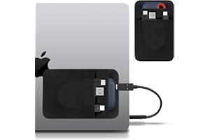 Lacdo Portable Hard Drive Sleeve for Laptop, 2-Pocket Stick on Pouch with Reusable Adhesive, for San Disk, Samsung, Crucial, 