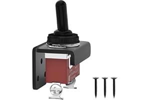 RVBOATPAT Waterproof Toggle Switch 12V with Mounting Bracket SPST ON/Off 30A 12 Volt Covered Toggle Switch Panel Mount for Ma