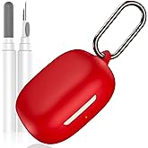 LDSXAY Compatible with Shokz New OpenFit 2 Case Cover, Soft Silicone Shockproof Protective Skin Case for Shokz OpenFit 2 Open-Ear Wireless Earbuds with Cleaner Kit & Carabiner (Red)