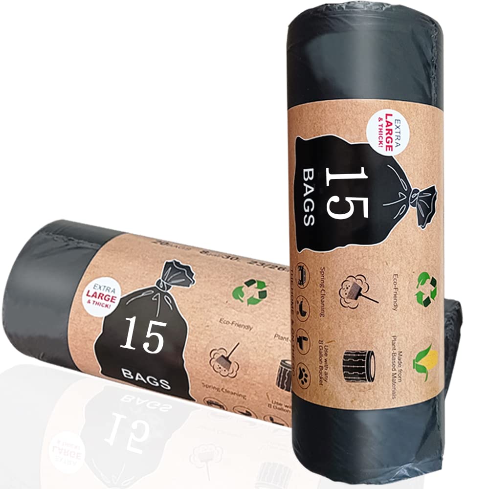 Portable Toilet Bags, 30 Count 30 L 8 Gallon Thickened Compostable Trash Bags, 5 Gal Bucket Liner, Liter Camping Toilet Bags for Car Travel Outdoors, Long Trips, Boating. Emergency Toilet Bag for Car