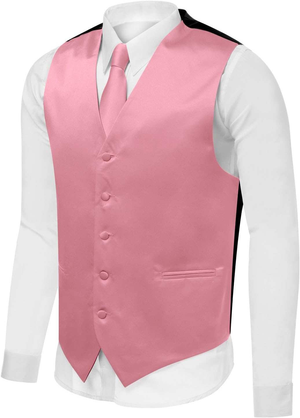 Azzurro Men's Dress Vest Set Neck Tie, Hanky for Suit or Tuxedo