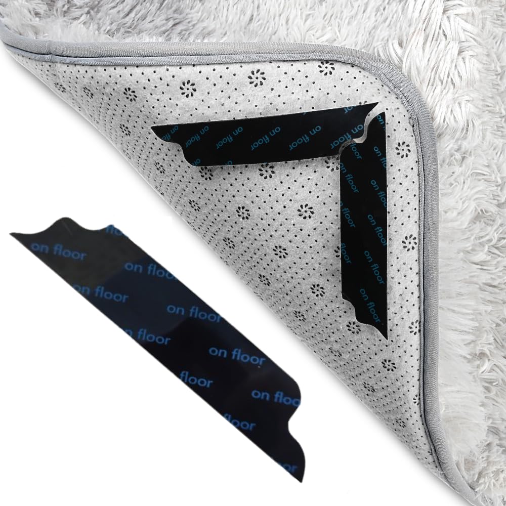 HIZOFY Rug Gripper for Laminate and Wooden Floor 8 PCS - Anti Slip Rug Underlay Rug Grips for Hard, Tiled and Marble Floor