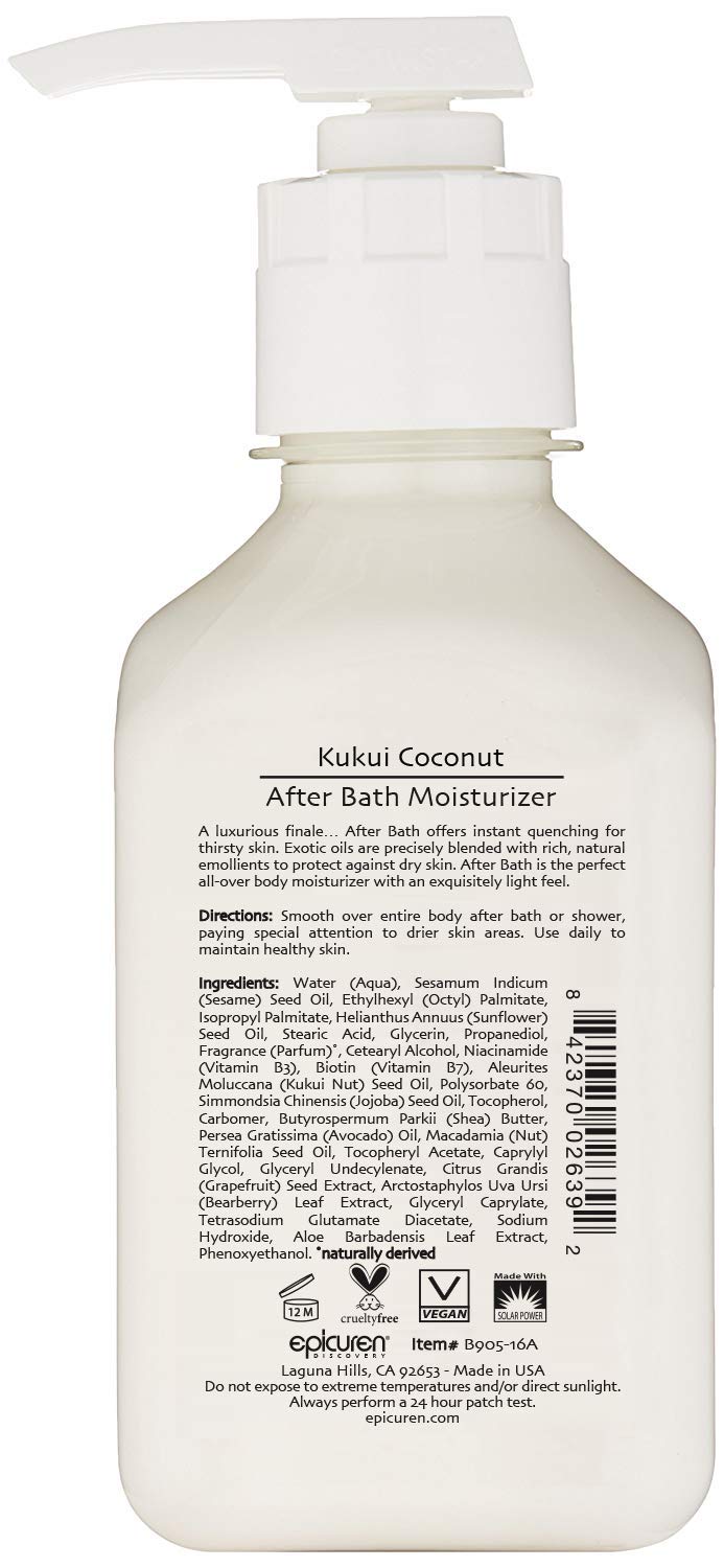Epicuren KUKUI COCONUT MOISTURIZER (16 oz): Premium Beauty
