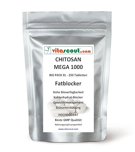 250 Tabletten CHITOSAN MEGA 1000! - SB*: Fatblocker Diät Carb Blocker Low Fat