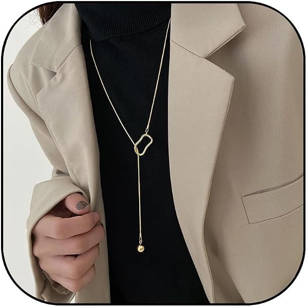 thumbnail image 2 of 18K Gold Plated Pendant Necklace Medallion Coin Heart Y Shaped Chain Toggle Necklace For Women Jewelry 2 of 14