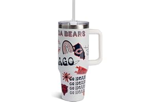 The Memory Company Officially Licensed NFL Game Day Tumbler - 40oz Stainless Steel Double-Wall Insulated Team Color Bling Cup with Team Logo, NFL Licensed Sports Travel Mug with Lid & Straw