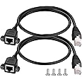 iGreely Ethernet Extender 2Pack RJ45 Male to Female Screw Panel Mount Cat6/Cat5e/Cat5 Ethernet LAN Network Extension Cable 2ft/60cm CAT6