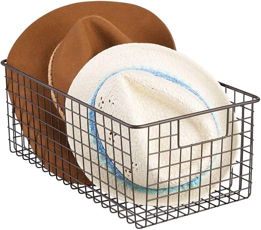 Amazon Com Mdesign Farmhouse Decorative Metal Wire Storage Basket