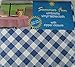Summer Fun Blue and White Diamond Check Flannel Back Vinyl Umbrella Tablecloths with Hole and Zipper-assorted Sizes (70 Round)