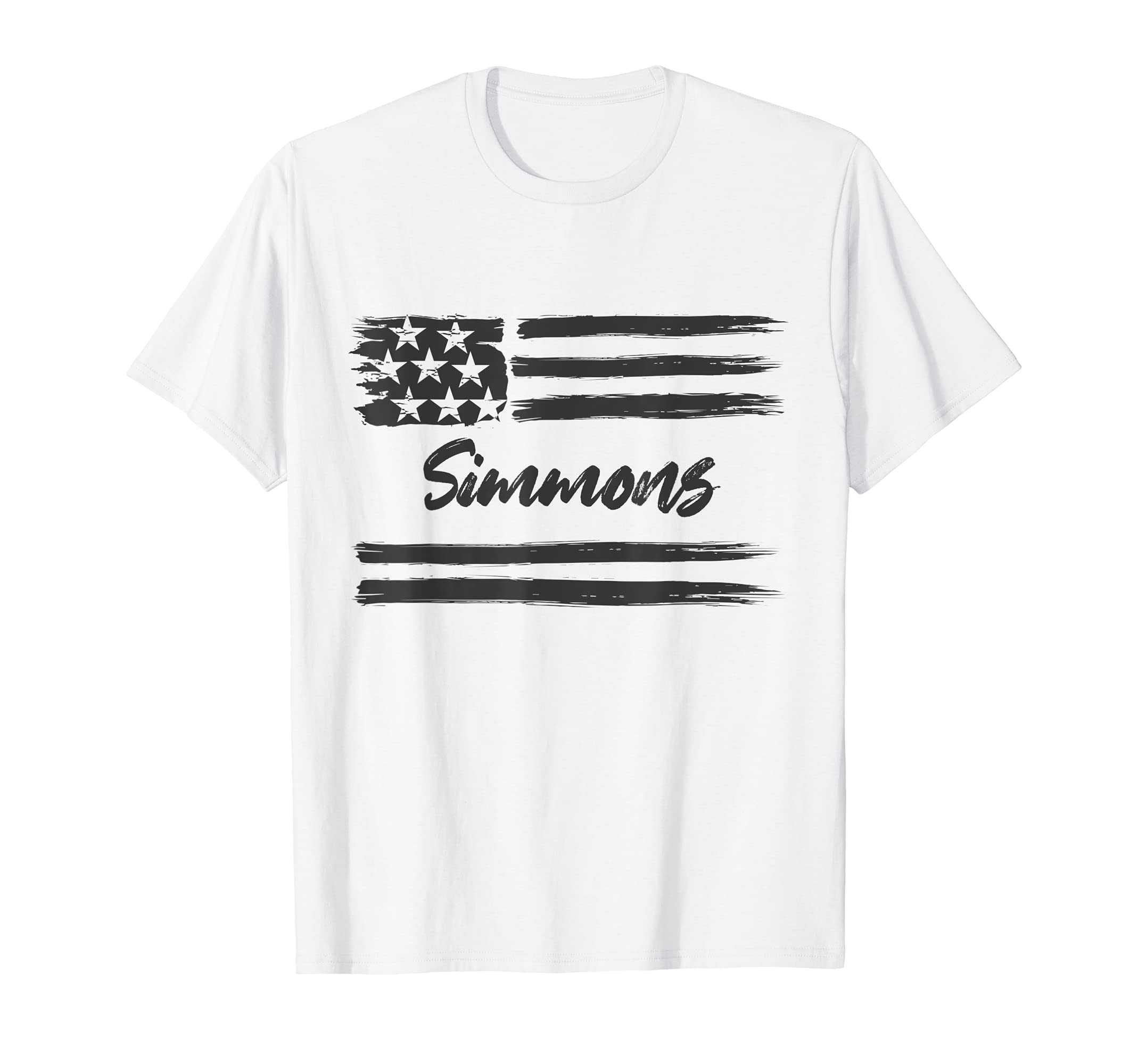 Simmons - Personalized Name, Stars and Stripes, USA Flag T-Shirt