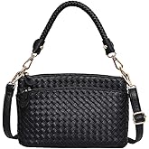 Vegan Leather Crossbody Bag For Women Small Shoulder Purse with Braided Top Handle Versatile Tote Bag ideal Gifts for Ladies